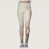 Tropisch Roze Witte Bloemen Leggings (Voorkant)