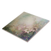 Tropisch Roze Witte Bloemen Tegeltje (Zijkant)