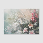 Tropisch roze witte hibiscus bloemrijke liefde tissuepapier (Voorkant)