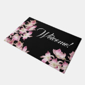 Tropisch roze witte orchidee bloemen Welkom Doorma Deurmat (Schuin)