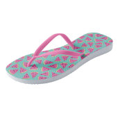 Tropisch roze zomerwatermeloen teenslippers (Schuin)