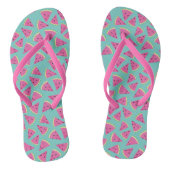 Tropisch roze zomerwatermeloen teenslippers (Voetbed)