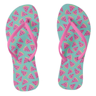 Tropisch roze zomerwatermeloen teenslippers