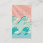 Tropisch roze zon Aqua Waves Summer Beach Ocean Visitekaartje (Achterkant)
