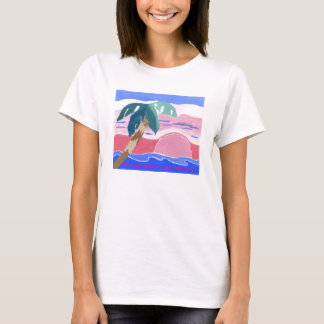 Tropisch roze zonnehemd t-shirt