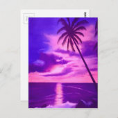 Tropisch roze zonnestelsel briefkaart (Voorkant / Achterkant)