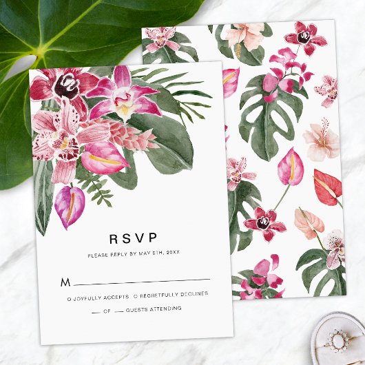 Tropisch RSVP-kaart RSVP Kaartje