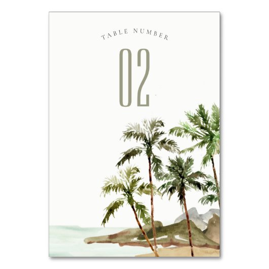 Tropisch Rustic Palm Trees Beach Sand Wedding Kaart (Achterkant)
