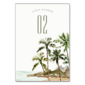 Tropisch Rustic Palm Trees Beach Sand Wedding Kaart (Voorkant)
