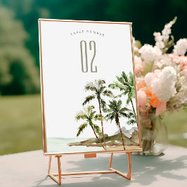 Tropisch Rustic Palm Trees Beach Sand Wedding Kaart