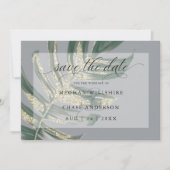 Tropisch Rustiek Aquarel Gespleten Blad Save The Date (Voorkant)