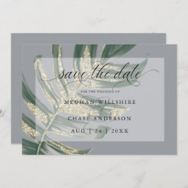 Tropisch Rustieke Aquarel Gespleten Blad Save The Date