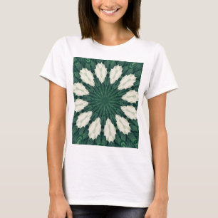 Tropisch Sacramento Groen en Zilverblad Mandala. T-shirt