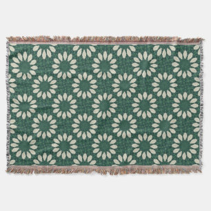 Tropisch Sacramento Groen en Zilveren Blad Mandala Deken