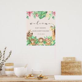 tropisch safari baby shower Welkomstwoord Poster