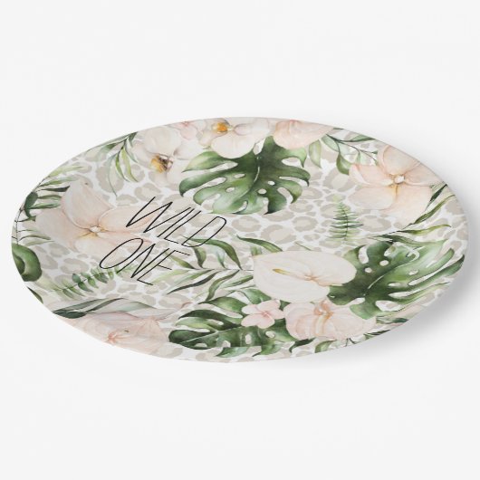 Tropisch Safari Birthday Bord Wild One Borden (Gekanteld)