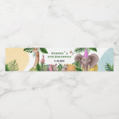 Tropisch Safari Dierenbescherming Verjaardag Water Waterfles Etiket (Enkel label)