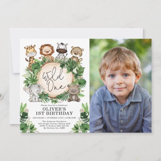 Tropisch Safari Oerwoud Dieren op een dag vrij Kaart (Voorkant)