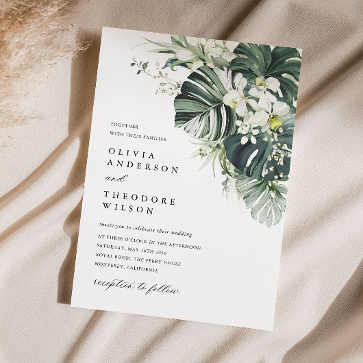 Tropisch saliegroen Monstera-huwelijk Kaart