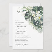 Tropisch saliegroen Monstera-huwelijk Kaart (Voorkant)