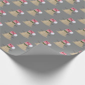 Tropisch Sand Snowman op grijs Cadeaupapier (Hoek)