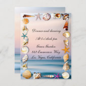 Tropisch Sandy Beach & Seashells Weddenschappen Kaart (Voorkant / Achterkant)
