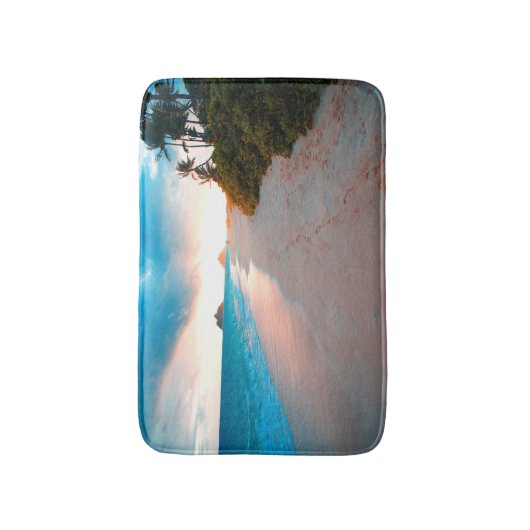 Tropisch Sandy Beach Sunset Badmat (Voorkant Verticaal)