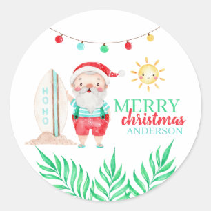 Tropisch Santa Kerst sticker