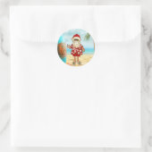 Tropisch Santa Kerst sticker (Tas)