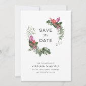 Tropisch Save The Date Kaart (Voorkant)