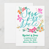 Tropisch Save the Date Kaart (Voorkant / Achterkant)