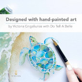 Tropisch Save the Date met Aquarel Zeeschildpad