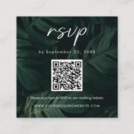Tropisch scannen QR-code RSVP-bestemming bruiloft Informatiekaartje