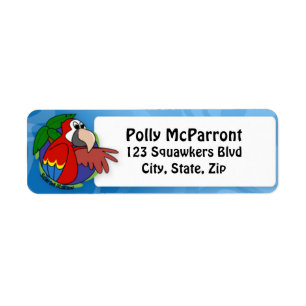 Tropisch Scarlet Macaw Etiket