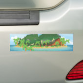 Tropisch Schateiland Bumpersticker (Op auto)