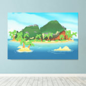 Tropisch Schateiland Canvas Afdruk (Insitu (Houten vloer))