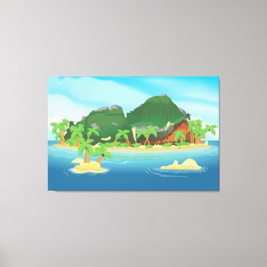 Tropisch Schateiland Canvas Afdruk (Voorkant)