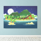 Tropisch Schateiland Canvas Afdruk (Insitu (Houten vloer))