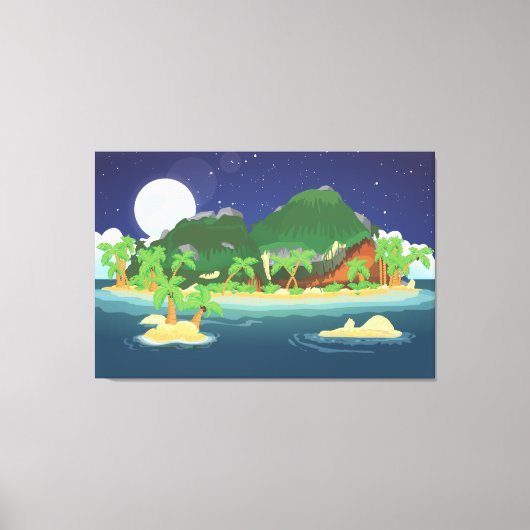 Tropisch Schateiland Canvas Afdruk (Voorkant)