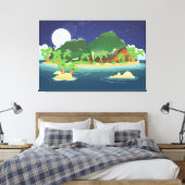 Tropisch Schateiland Canvas Afdruk (Insitu (Slaapkamer))
