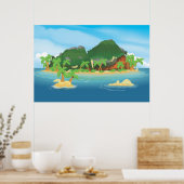 Tropisch Schateiland Poster (Keuken)