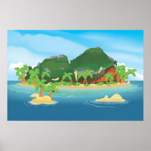 Tropisch Schateiland Poster