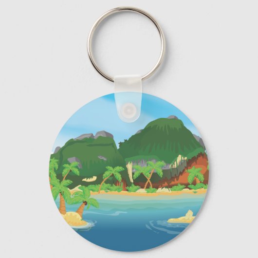 Tropisch Schateiland Sleutelhanger (Voorkant)
