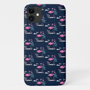 Tropisch schattig grappige flamingo watercolorpatr Case-Mate iPhone case