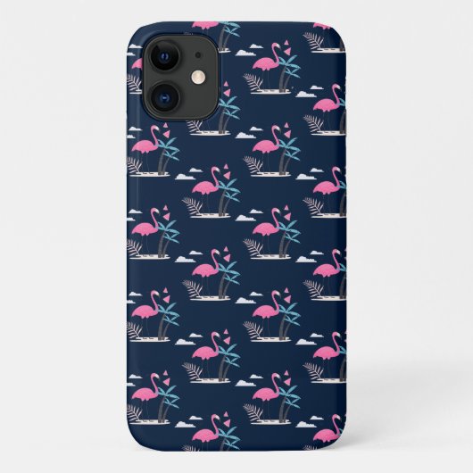 Tropisch schattig grappige flamingo watercolorpatr Case-Mate iPhone case (Achterkant)