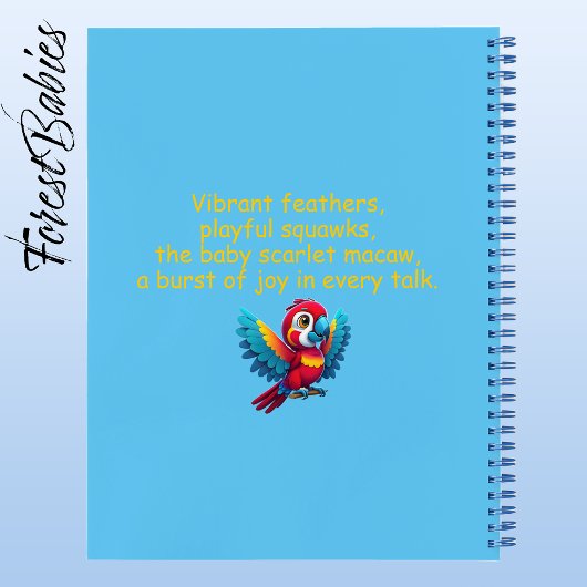 Tropisch Schattige Kleurrijke Safari Macaw Parrot  Notitieboek