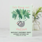 Tropisch schattige sloeber gaat online verjaardags kaart (Staand voorkant)
