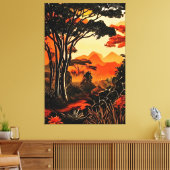 Tropisch schemerlicht canvas afdruk (Insitu (Woonkamer))