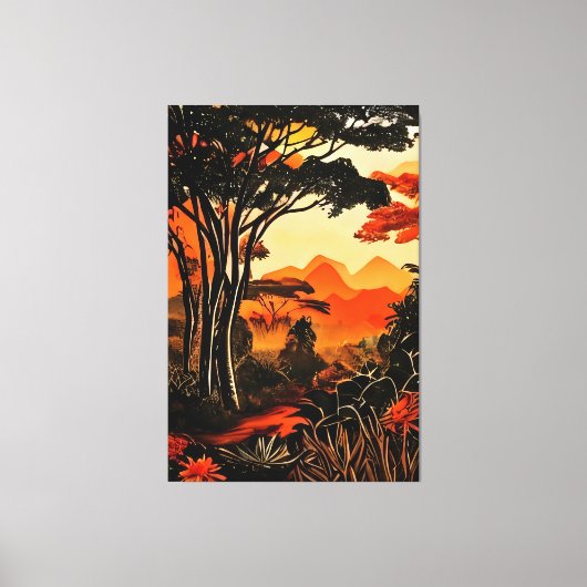 Tropisch schemerlicht canvas afdruk (Voorkant)