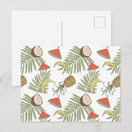 Tropisch schetsenpatroon briefkaart (Voorkant / Achterkant)